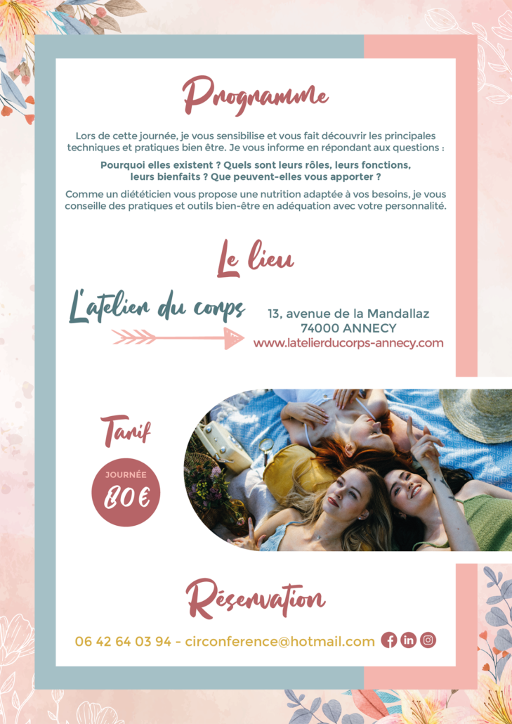 Flyer journée découverte des pratiques bien être verso