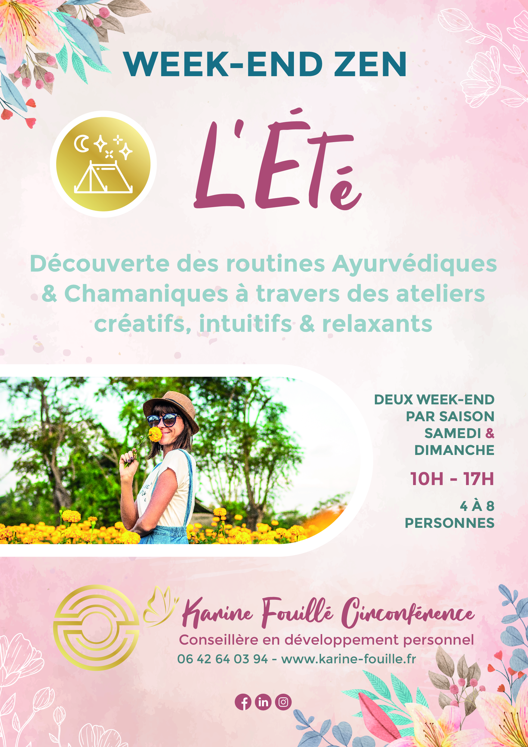Flyers Week-end Zen bien-être Seynod - ÉTÉ Ayurveda, Chamanisme Relaxation Circonférence