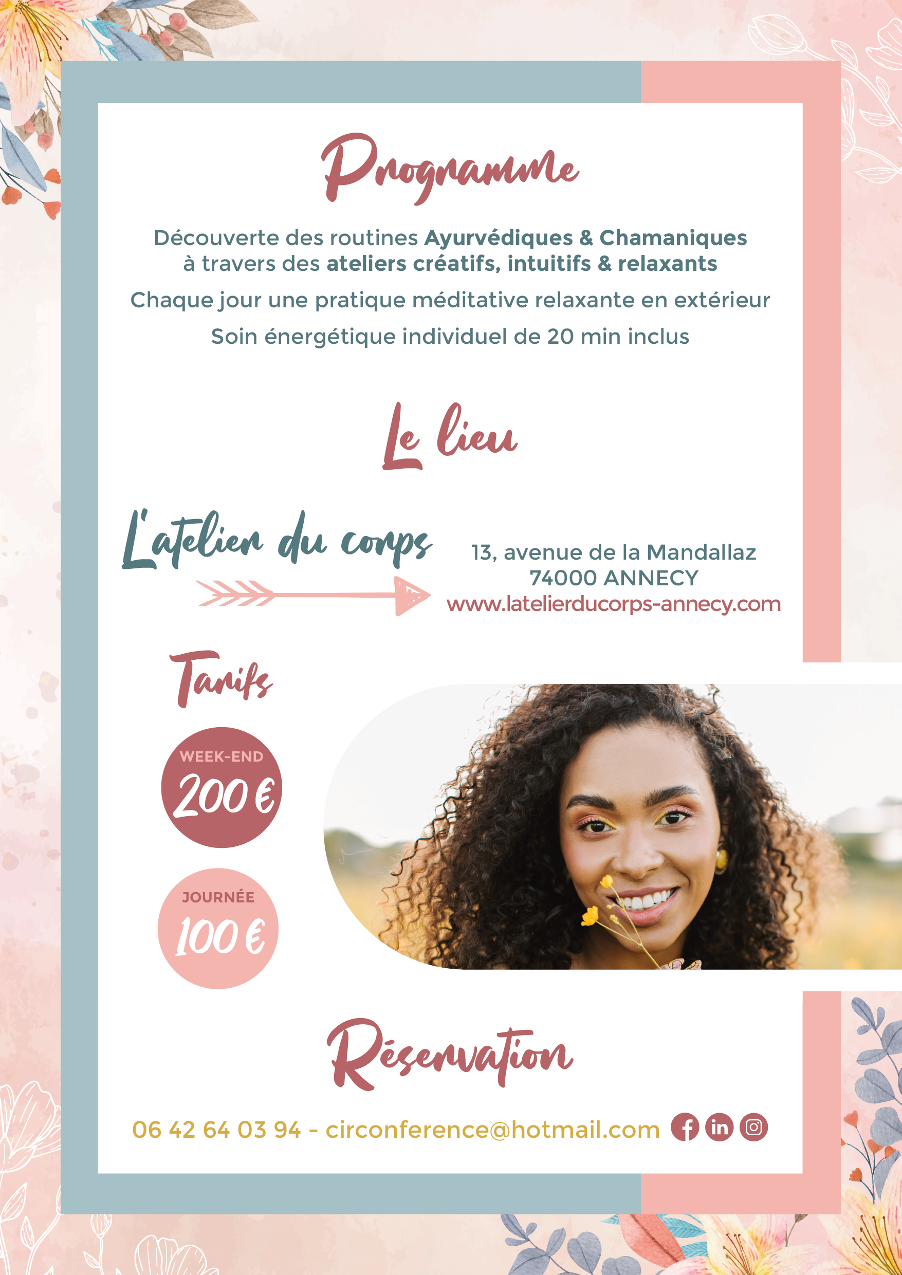 Flyers Week-end Zen Ete 1 - L'atelier du Corps Ayurveda, Chamanisme Soin Energétique Ennéagramme